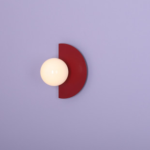 Kinkiet Loop Aldex: Szklana kula, czerwony - Retro design