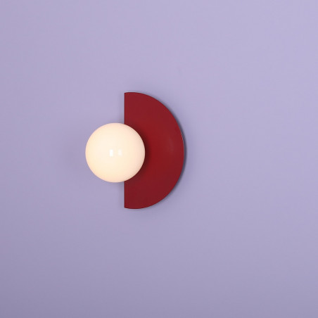 Kinkiet Loop Aldex: Szklana kula, czerwony - Retro design
