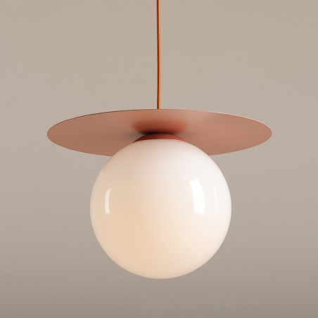 Lampa wisząca Loop biała/koral Aldex | Szkło, E27