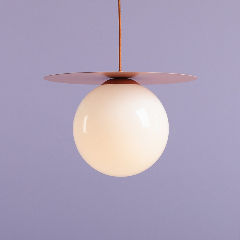 Lampa wisząca Loop biała/koral Aldex | Szkło, E27