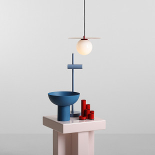 Lampa wisząca Loop biało-czerwona Aldex | Sklep z lampami
