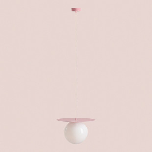 Lampa wisząca Loop - szklana kula, biały/różowy | Aldex