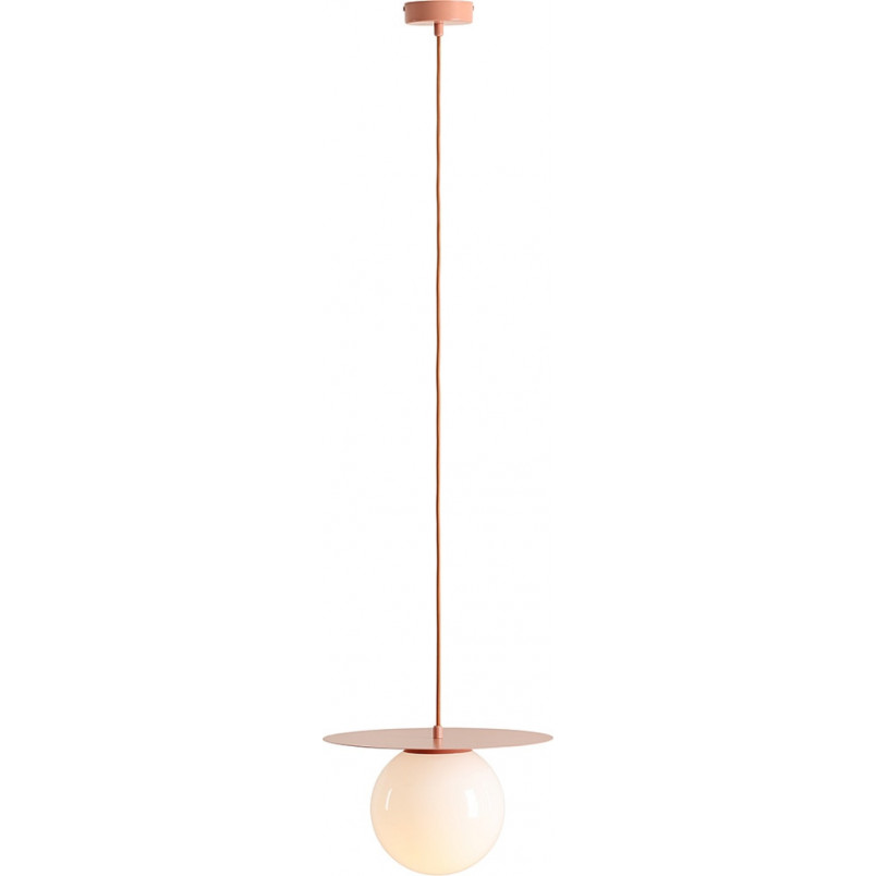 Lampa wisząca Loop - Aldex | Szklana kula, biały/koral