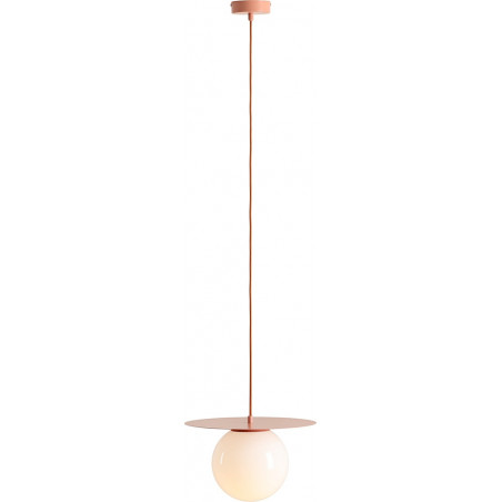 Lampa wisząca Loop - Aldex | Szklana kula, biały/koral