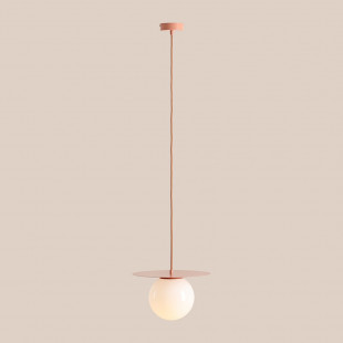 Lampa wisząca Loop - Aldex | Szklana kula, biały/koral