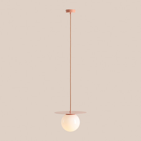 Lampa wisząca Loop - Aldex | Szklana kula, biały/koral