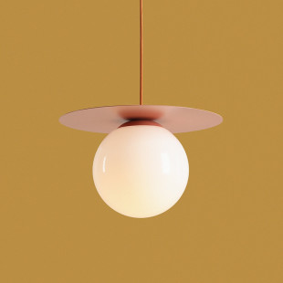 Lampa wisząca Loop - Aldex | Szklana kula, biały/koral