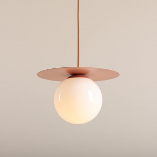 Lampa wisząca Loop - Aldex | Szklana kula, biały/koral