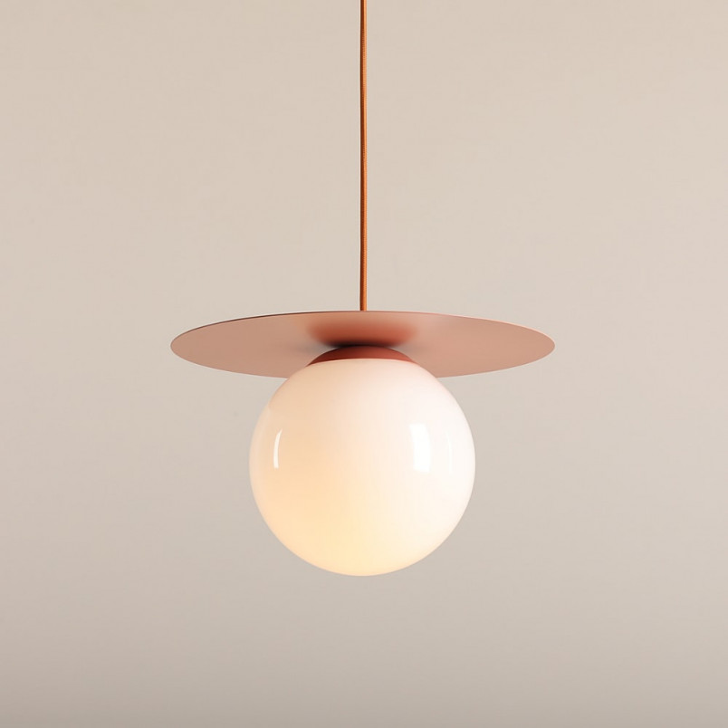 Lampa wisząca Loop - Aldex | Szklana kula, biały/koral