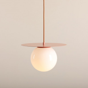 Lampa wisząca Loop - Aldex | Szklana kula, biały/koral