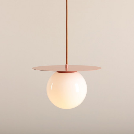 Lampa wisząca Loop - Aldex | Szklana kula, biały/koral