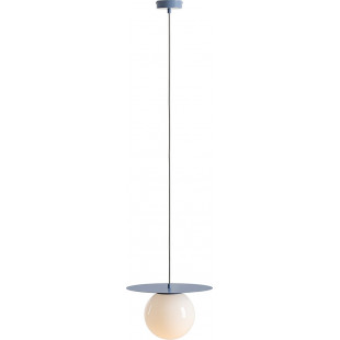 Lampa wisząca Loop szklana kula biało-niebieska | Aldex
