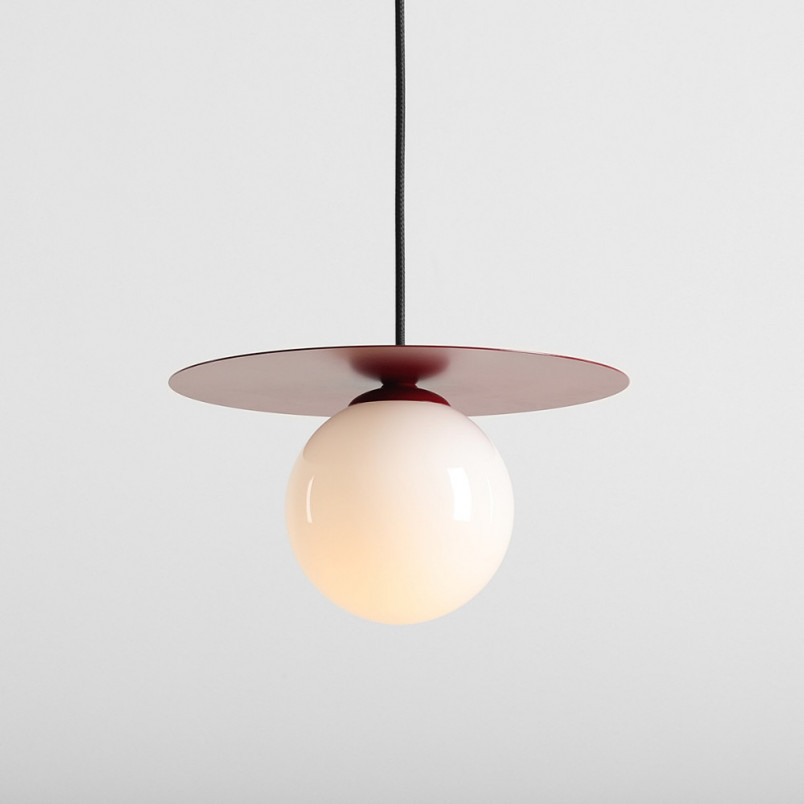 Lampa Loop Aldex: Szklana kula 28cm - Biały/Czerwony | Sklep z Lampami