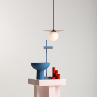 Lampa Loop Aldex: Szklana kula 28cm - Biały/Czerwony | Sklep z Lampami