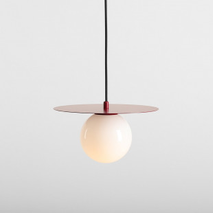 Lampa Loop Aldex: Szklana kula 28cm - Biały/Czerwony | Sklep z Lampami
