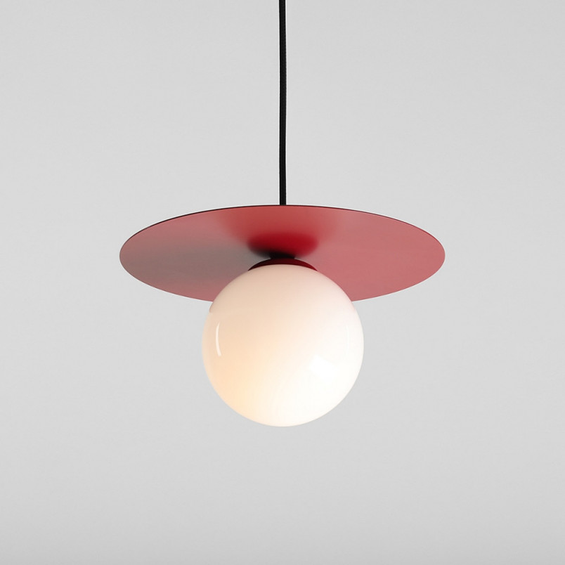 Lampa Loop Aldex: Szklana kula 28cm - Biały/Czerwony | Sklep z Lampami