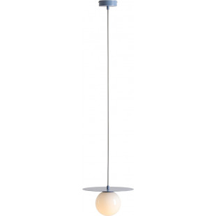 Lampa wisząca Loop - szklana kula, biały/niebieski | Aldex