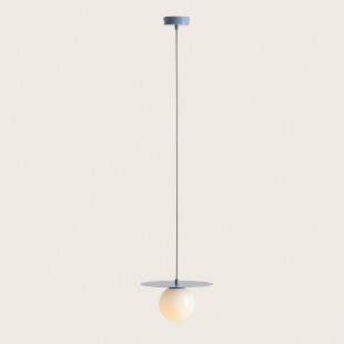 Lampa wisząca Loop - szklana kula, biały/niebieski | Aldex