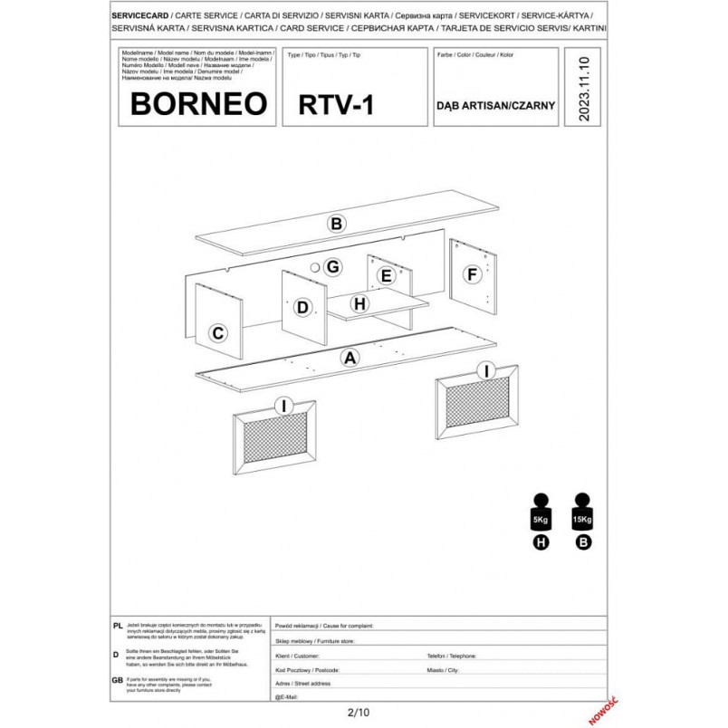 Szafka RTV Boho Borneo 150x40 dąb Halmar | Sklep meblowy