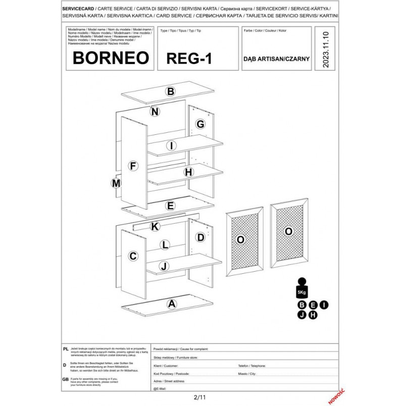 Regał zamykany Boho Borneo | Halmar - Styl i Funkcjonalność