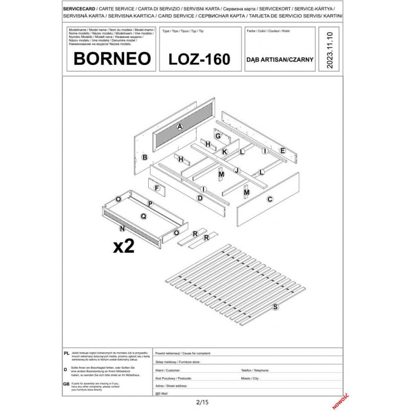 Łóżko Borneo 160x200 Halmar: Boho styl z pojemnikiem | Sklep mebli