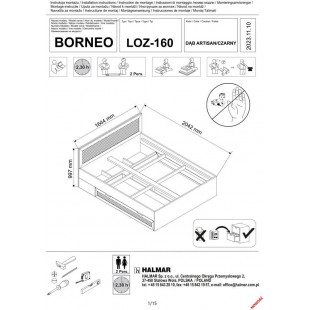 Łóżko Borneo 160x200 Halmar: Boho styl z pojemnikiem | Sklep mebli