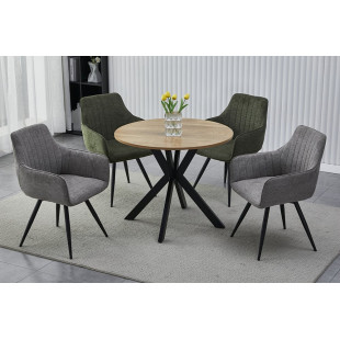 Stół okrągły loft Talia II 90cm Signal - Dąb/Czarny