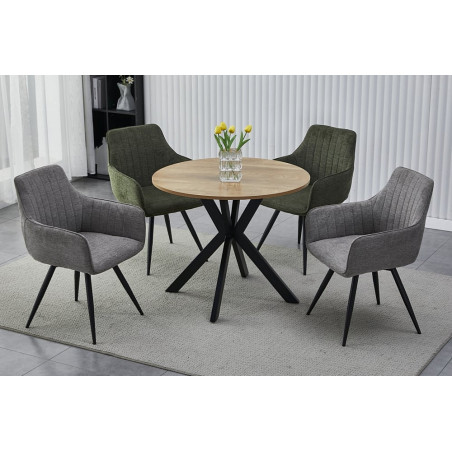 Stół okrągły loft Talia II 90cm Signal - Dąb/Czarny