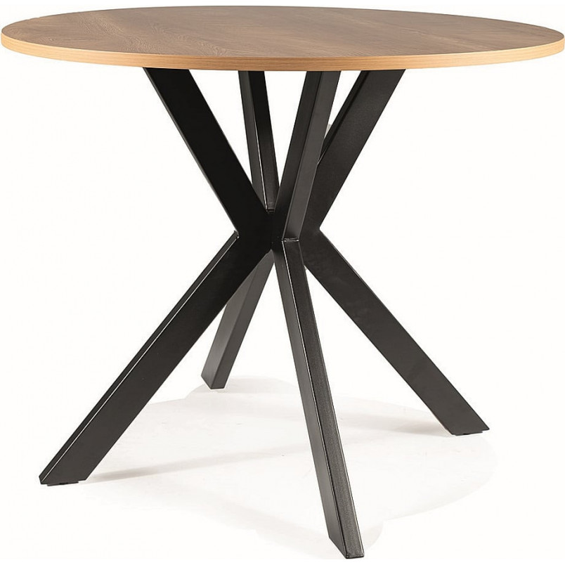 Stół okrągły loft Talia II 90cm Signal - Dąb/Czarny