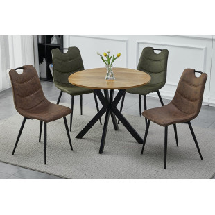 Stół okrągły loft Talia II 90cm Signal - Dąb/Czarny