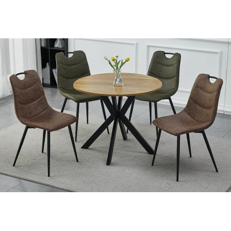 Stół okrągły loft Talia II 90cm Signal - Dąb/Czarny