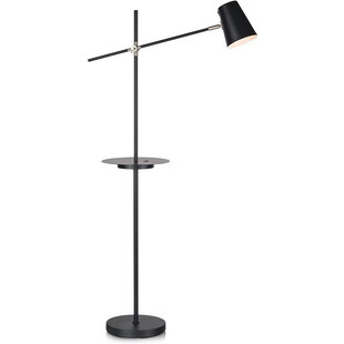 Lampa podłogowa ze stolikiem i USB Linear Czarna marki Markslojd