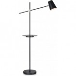 Lampa podłogowa Linear czarna z półką i USB - Markslojd