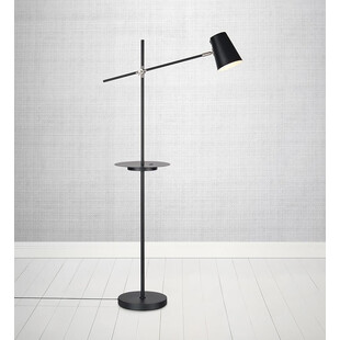 Lampa podłogowa ze stolikiem i USB Linear Czarna marki Markslojd