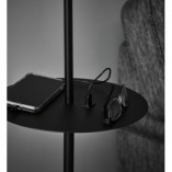 Lampa podłogowa Linear czarna z półką i USB - Markslojd