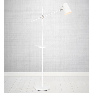 Lampa podłogowa Linear biała Markslojd - Stolik i USB