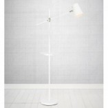 Lampa podłogowa Linear biała Markslojd - Stolik i USB