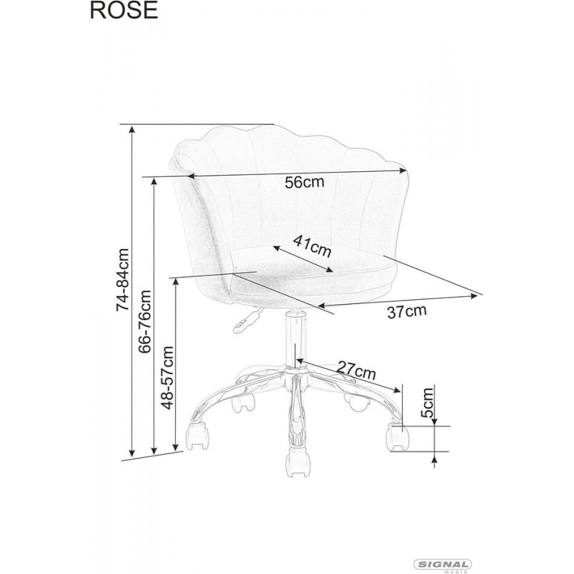 Krzesło muszelka Rose Velvet różowe Signal - Komfort i styl