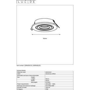 Lampa Tube Round Lucide | Nowoczesny spot LED - 54,90 PLN