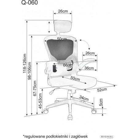 Fotel biurkowy Signal Q-060 czarny - Komfort i regulacja