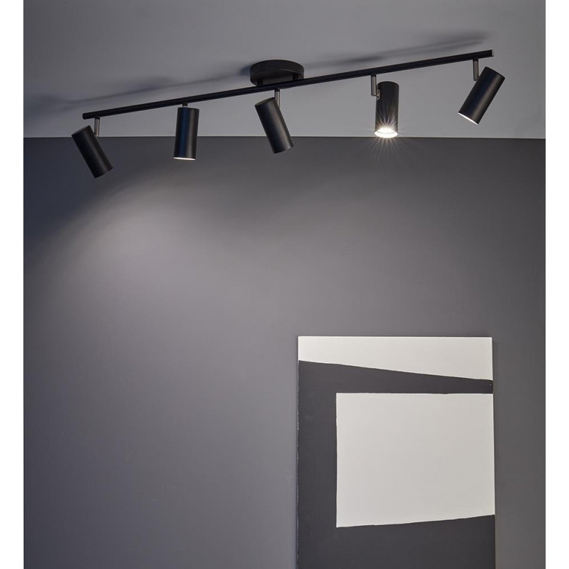Lampa sufitowa Barcelona V czarna | 5 Reflektorów Markslojd
