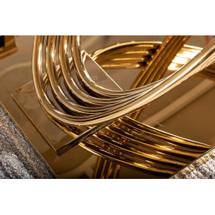 Stół ceramiczny Signal Hermes 160x90cm - Glamour, Biały Marmur, Złoty