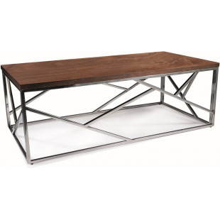 Stolik kawowy prostokątny Escada 120x60cm orzech / srebrny Signal