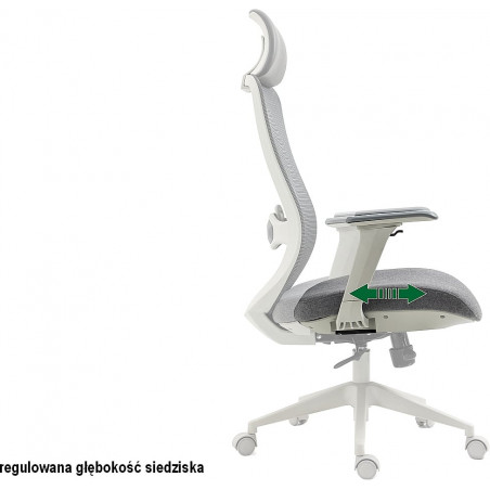Fotel biurowy Signal Ergon - szary, regulacja, tkanina