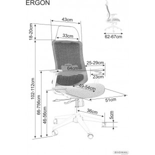 Fotel biurowy Signal Ergon - Regulacja, Komfort, Czarny