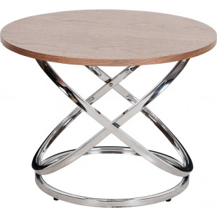 Stolik kawowy okrągły Eos 60cm orzech / chrom Signal