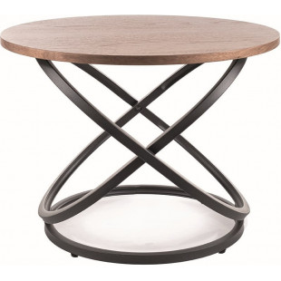 Stolik kawowy okrągły loft  Eos 60cm orzech / czarny Signal