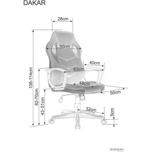 Fotel biurowy Signal Dakar - czarny/niebieski | Komfort i styl