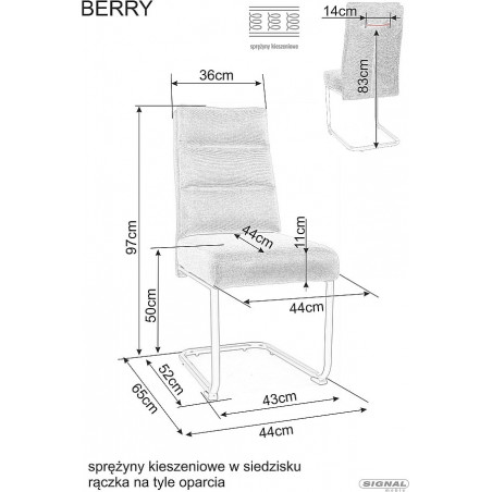 Krzesło Berry Brego 34 beżowy/czarny Signal - Komfort i styl