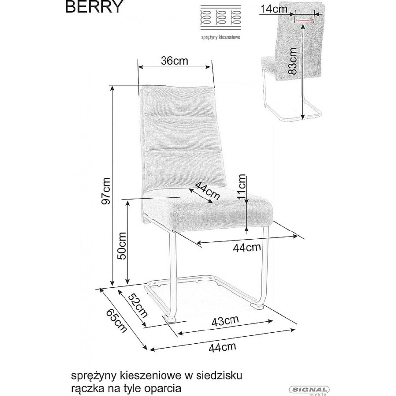 Krzesło Berry Brego 18 Signal - Szare/Czarny | Komfort i Styl